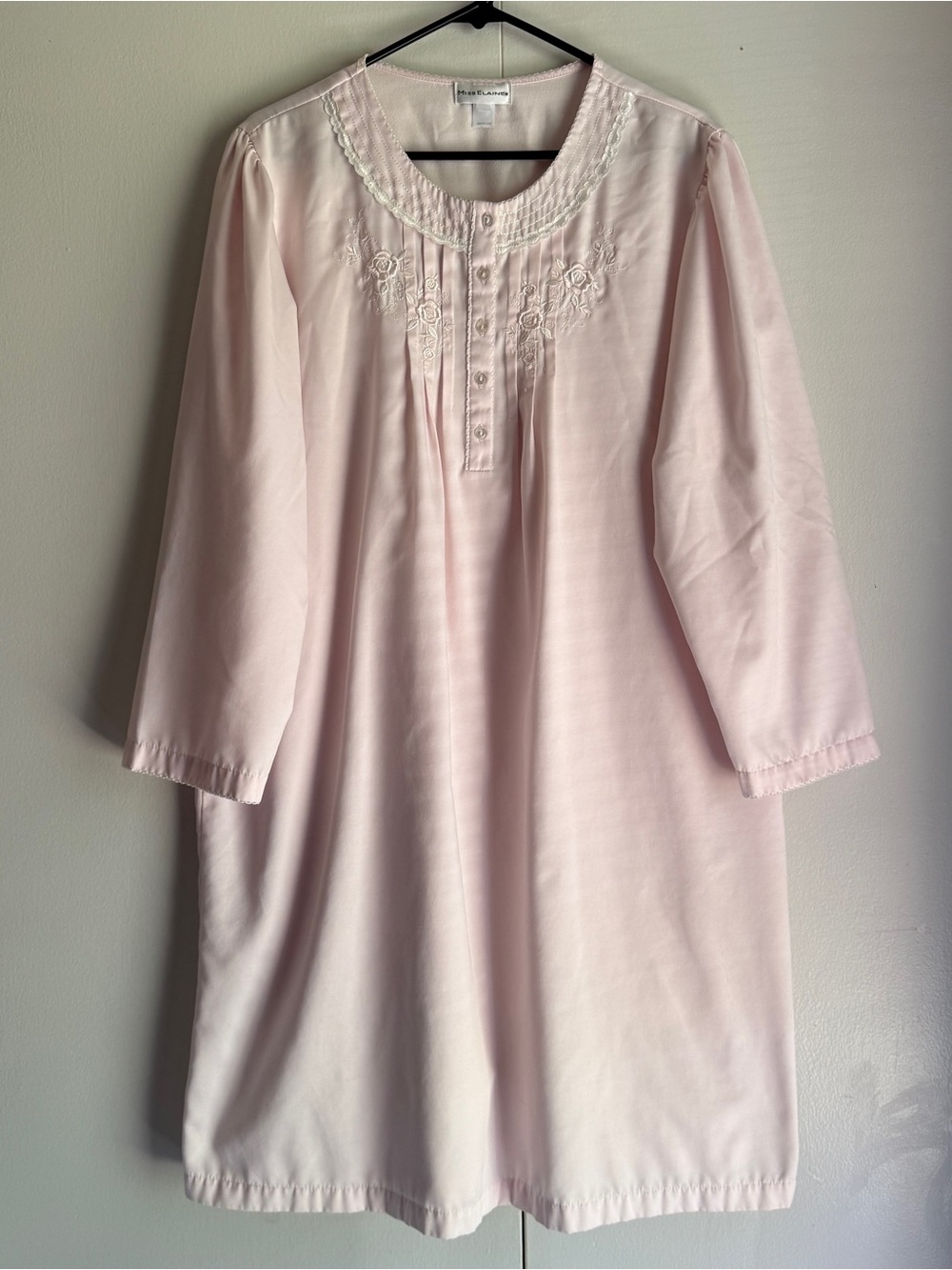 Miss Elaine Pink Longsleeve Night Gown Women's Size XL
